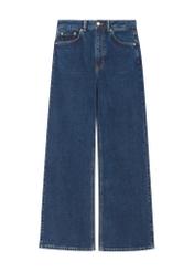 Navy blue women's denim pants JEADT-0013-69(Z25), front product view on white background.