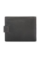 Brown leather men's wallet PORMS-0684-1I(W26) - product view from the back, on a white background.