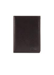 Chocolate colored leather men's wallet PORMS-0673-90(Z25), front product view on white background.