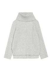 Gray women's wool blend sweater SWEDT-0252-91(Z25), front product view on white background.