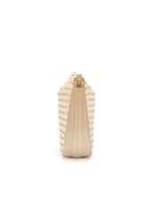 Cream braided leather messenger bag TORES-1109-12(W25)-04