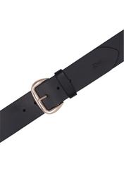 Black wide leather women's belt PASDS-0349-99(Z26), top view of the product on a white background.