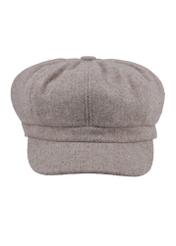 Beige women's flat cap CZADT-0226-1J(Z26) - front product view, on a white background.
