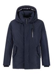 Men's navy blue jacket with hood KURMT-0345-69(Z24)-01