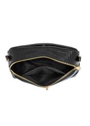 Black small croco bag TOREC-1331-9G(Z26) - product view from above, white background.