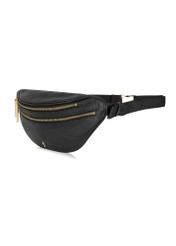 Women's leather black waist bag TORES-0721D-99(Z25), diagonal view of the product on a white background.