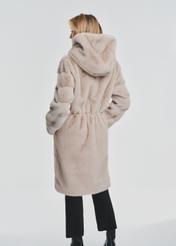 Gray long women's fur coat FUTDP-0052-91(Z24) pic. 3