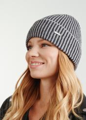 Women's grey and black winter hat CZADT-0171-95(Z23)-01