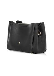 Black women's shoulder bag TOREC-1180-99(W26) - diagonal product view, on a white background.