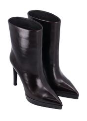 Burgundy women's high-heel ankle boots BUTYD-1344-4E(Z26), diagonal product view on a white background.