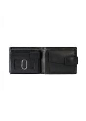 Black men's leather wallet PORMS-0011B-99(W25), interior view of the product on a white background.