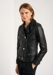 Women's double-breasted leather jacket KURDS-0382-1192(Z22)-04