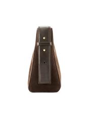 Brown leather women's handbag TORES-1251-1I(W26) - side view of the product, on a white background.