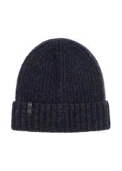 Men's navy blue winter cap CZAMT-0067-69(Z24)-02