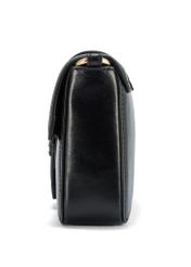 Black small leather handbag TORES-1150-99(Z25), product view from the side on a white background.