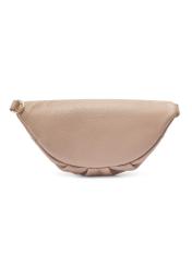 Women's pink leather waist bag TORES-0894E-5D(W26), product view from the back on a white background.