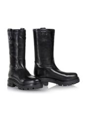 Women's black leather boots BUTYD-1001-99(Z23)-02