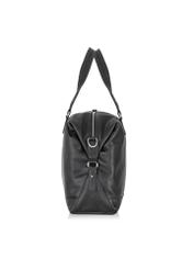 Men's black leather travel bag TORMS-0411-99(W24)-03