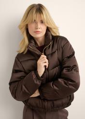 Dark brown double-sided women's jacket KURDT-0693-1I(Z26)
