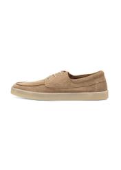 Men's leather shoes in cool beige color BUTYM-0533-1K(W26) - side view of the product, on a white background.