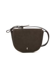 Women's brown suede messenger bag TORES-1398-1I(Z26), front product view on white background.