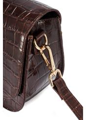 Women's leather brown croco handbag TORES-1129E-89(Z25), product detail view on a white background.