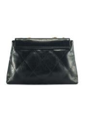 Black women's handbag with chain TOREC-1099-99(Z25), product view from the back on a white background.