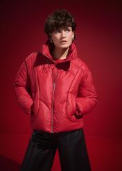 Red winter short women's jacket KURDT-0538-42(Z24)