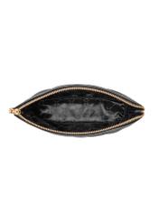 Black leather women's cosmetic bag TORES-1013E-99(Z25), product view inside on white background.
