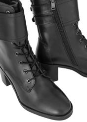 Women's black leather boots BUTYD-1028-99(Z23)-05