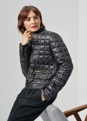 Women's black quilted insulated jacket KURDT-0505-99(W24)-01