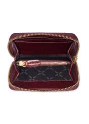 Burgundy small women's wallet PORES-1021-4E(Z26), product view inside on a light background.