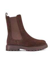 Women's brown leather Chelsea boots BUTYD-1010A-89(Z25) - side view of the product on a white background.