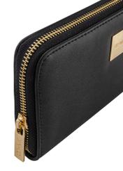 Large black women's wallet with logo POREC-0368-99(W24)-06