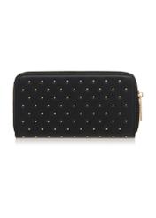 Large black women's wallet with rhinestones POREC-0346-99(Z23)-02