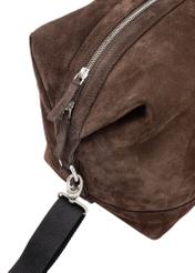 Chocolate leather men's bag TORMS-0476-90(Z25), close-up of product detail on white background.