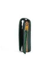 Green croco women's leather wallet TOREC-0952-51(W25) - side product view on white background.