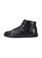Black leather sports shoes BUTYM-0568-99(Z26), side view of the product on a white background.