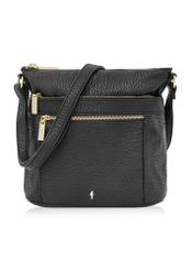 Black women's bag with zippers TOREC-0847A-99(Z24)