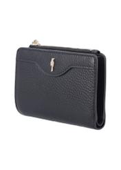 Black leather women's wallet PORES-1015R-9I(Z26), diagonal product view on white background.