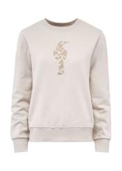 Light beige women's sweatshirt with logo BLZDT-0100-80(Z24)-01