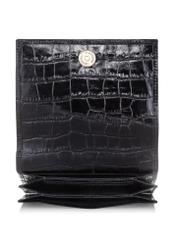 Women's small black croco wallet PORES-0846-99(W23)-04