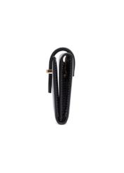 Black leather women's wallet PORES-1007-99(Z26), side product view on white background.