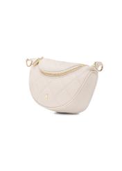 Cream quilted women's handbag TOREC-1091-0B(W26), diagonal product view on a white background.