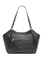 Black leather large women's handbag TORES-1042D-99(Z25), product view from the back on a white background.