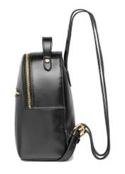 Small black women's backpack TOREC-1128-99(W26), product view from the side on a white background.