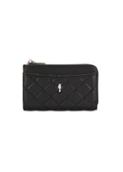 Small quilted black women's wallet POREC-0423-99(Z25), product view from the front on a white background.