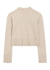 Light beige women's wool sweater SWEDT-0244-1A(Z26), front product view on white background.