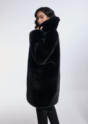 Black women's oversize fur coat FUTDP-0042-99(Z24)-03