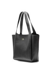 Black classic women's shopper bag TOREC-1060-9I(Z26), diagonal product view on a white background.